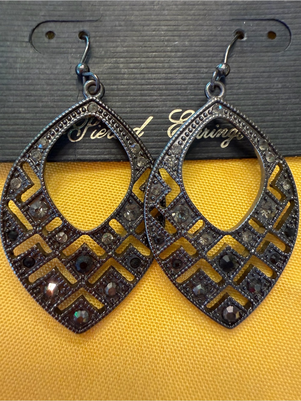 Park Lane Hematite Crystal Statement Earrings New